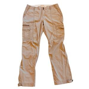 Eddie Bauer Pants Womens Size 12 Tan Cargo Ripstop Hiking Outdoor Utility *READ*